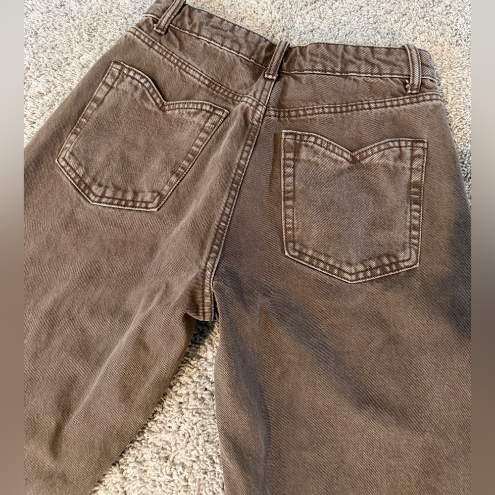 Zara Womens High Waist Brown Jeans